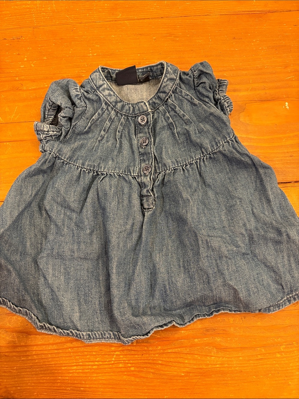 VGUC Baby Gap denim Peplum Button-Front dress 0-3 months